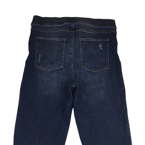 Spanx Womens Large Dark Wash Skinny Denim Leggings With Distressed Details - Picture 7 of 12